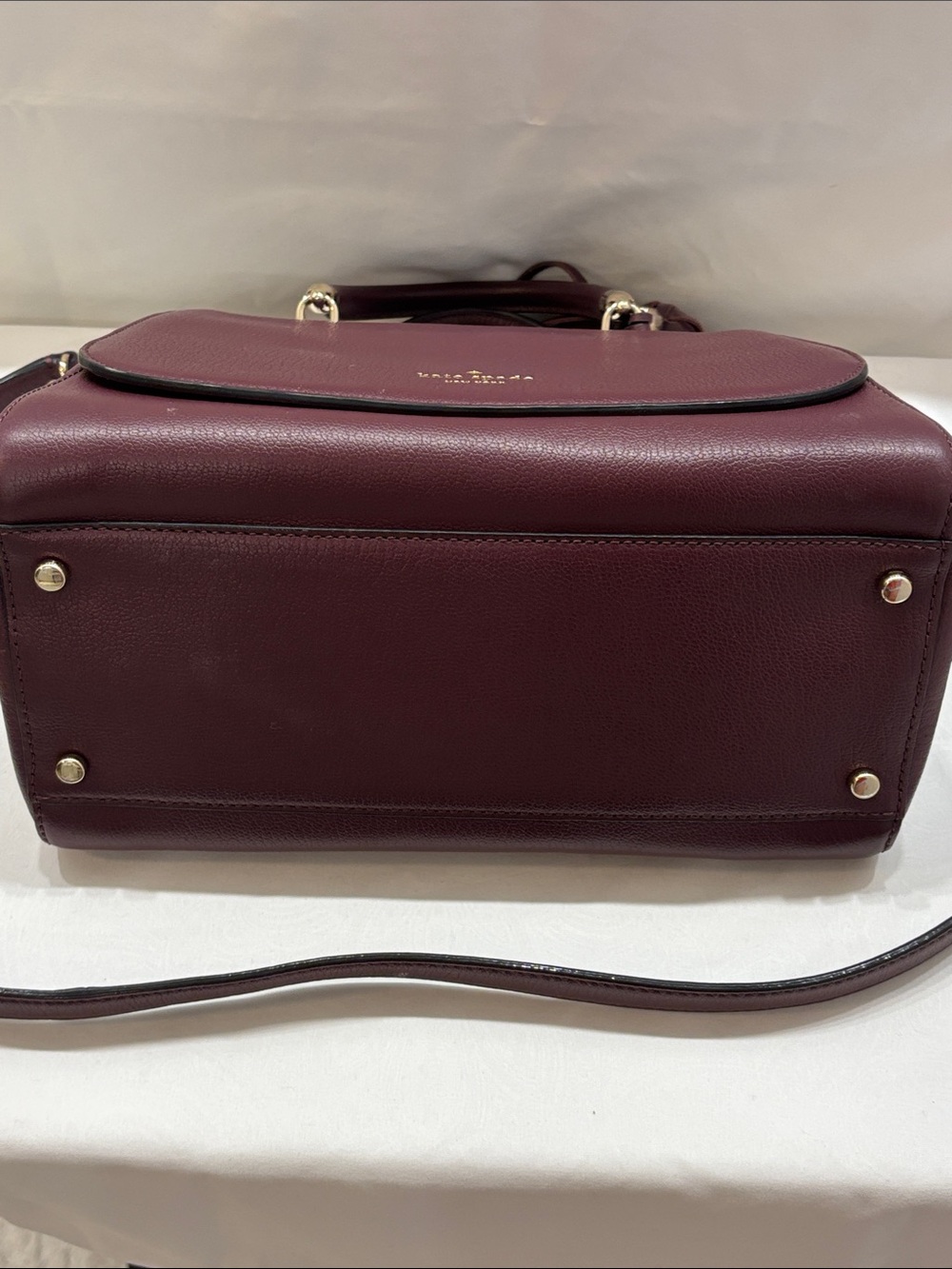 kate spade Burgundy Leather Tassel Satchel with Gold Hardware - Picture 8 of 11